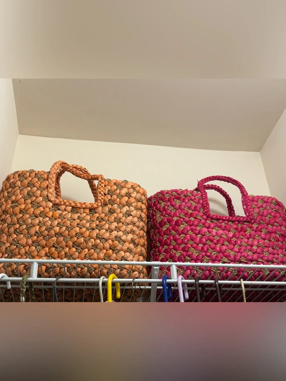 Orange Wovan Storage Basket Tote